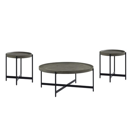 ALATERRE FURNITURE Brookline 3-Piece Living Room Set with 42" Round Coffee Table and Two 20" End Tables AWBL181842CC